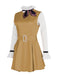 2PCS Khaki 1960s Ruffle Collar Megan's Costume Set