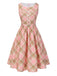 [Pre-Sale] Pink 1950s Gingham Plaid Sleeveless Belted Dress