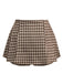 2PCS Brown 1960s Gingham Plaid Pleated Vest & Skirt