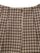 2PCS Brown 1960s Gingham Plaid Pleated Vest & Skirt