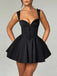 1960s Solid Lace Straps Lace-Up Skater Dress