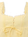1960s Solid Lace Straps Lace-Up Skater Dress