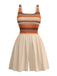 Apricot 1970s Boho Square Neck Patchwork Romper