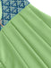 2PCS Green 1950s Floral Patchwork Dress & Embroidered Apron