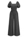 1950s Ditsy Floral Square Neck Puff Jumpsuit