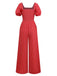 1950s Ditsy Floral Square Neck Puff Jumpsuit