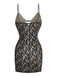 Black 1960s Hollow Floral Lace Bodycon Dress