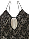 Black 1960s Hollow Floral Lace Bodycon Dress