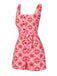 Rose Pink 1970s Boho Sun Print Button Romper
