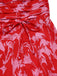 [Pre-Sale] Red 1940s Cotton Tropical Floral V-Neck Ruched Romper