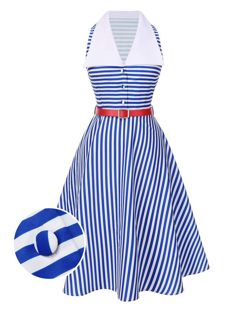 [Pre-Sale] 1940s Navy Style Anchor Striped Dress