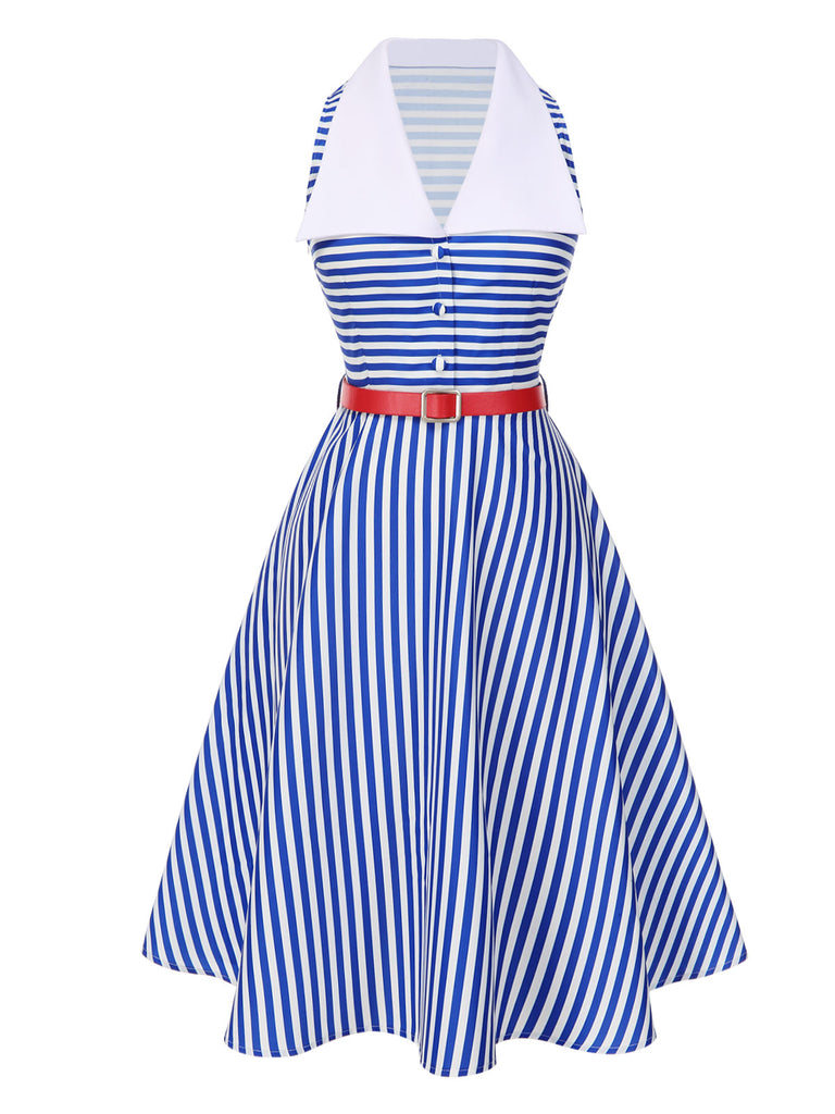 [Pre-Sale] 1940s Navy Style Anchor Striped Dress