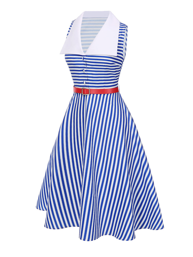 [Pre-Sale] 1940s Navy Style Anchor Striped Dress
