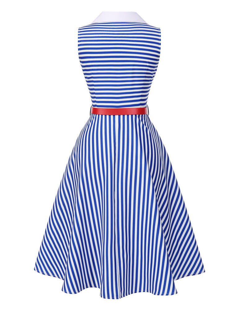 [Pre-Sale] 1940s Navy Style Anchor Striped Dress