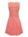 [Pre-Sale] Orange 1960s Hippie Floral Round Neck Dress