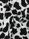 Black 1980s Punk Halter Hollow Cow Pattern Romper
