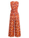 1950s Cotton Sleeveless All-Over Floral Belted Jumpsuit