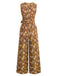 1950s Cotton Sleeveless All-Over Floral Belted Jumpsuit