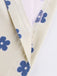 Blue & Apricot 1960s Floral Wide Strap Deep V-Neck Dress