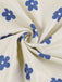 Blue & Apricot 1960s Floral Wide Strap Deep V-Neck Dress