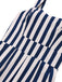 Blue 1930s Vertical Stripes Palm Trees Jumpsuit