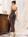 Gold 1920s Deep V-Neck Side-Slit Sequined Slip Dress