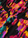 Multicolor 1960s Abstract Paints Ruffle Off-Shoulder Romper
