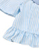 2PCS 1960s Vertical Stripes Peter Pan Collar Blouse & Skirt