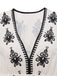 White 1970s Deep V Boho Floral Dress