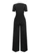 Black & White 1930s Notched Collar Buttoned Jumpsuit