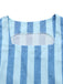 2PCS Blue 1950s Stripes Square Neck Top & Ruched Skirt
