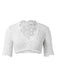 White 1950s Solid V-Neck Floral Lace Crop Top