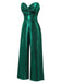 Green 1970s Knotted Cut-Out Glossy Jumpsuit