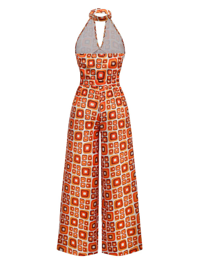 [Pre-Sale] 1960s Mandarin Collar Geometric Hippie Jumpsuit