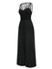 [Pre-Sale] Black 1930s Mesh Pleated Patchwork Jumpsuit