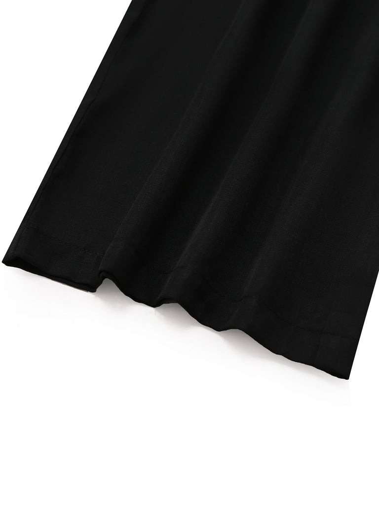 [Pre-Sale] Black 1930s Mesh Pleated Patchwork Jumpsuit