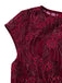 [Pre-Sale] Deep Red 1920s Lace Floral Dress With Necklace