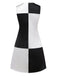 1960s Black And White Color Block Dress