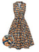 [Pre-Sale] 1950s Owl Bookshelf Print Stand Collar Dress