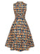 [Pre-Sale] 1950s Owl Bookshelf Print Stand Collar Dress