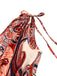 Brick Red 1970s One-Shoulder Bohemian Floral Romper