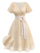 [Pre-Sale] Champagne 1950s Satin Tulle Cocktail Dress
