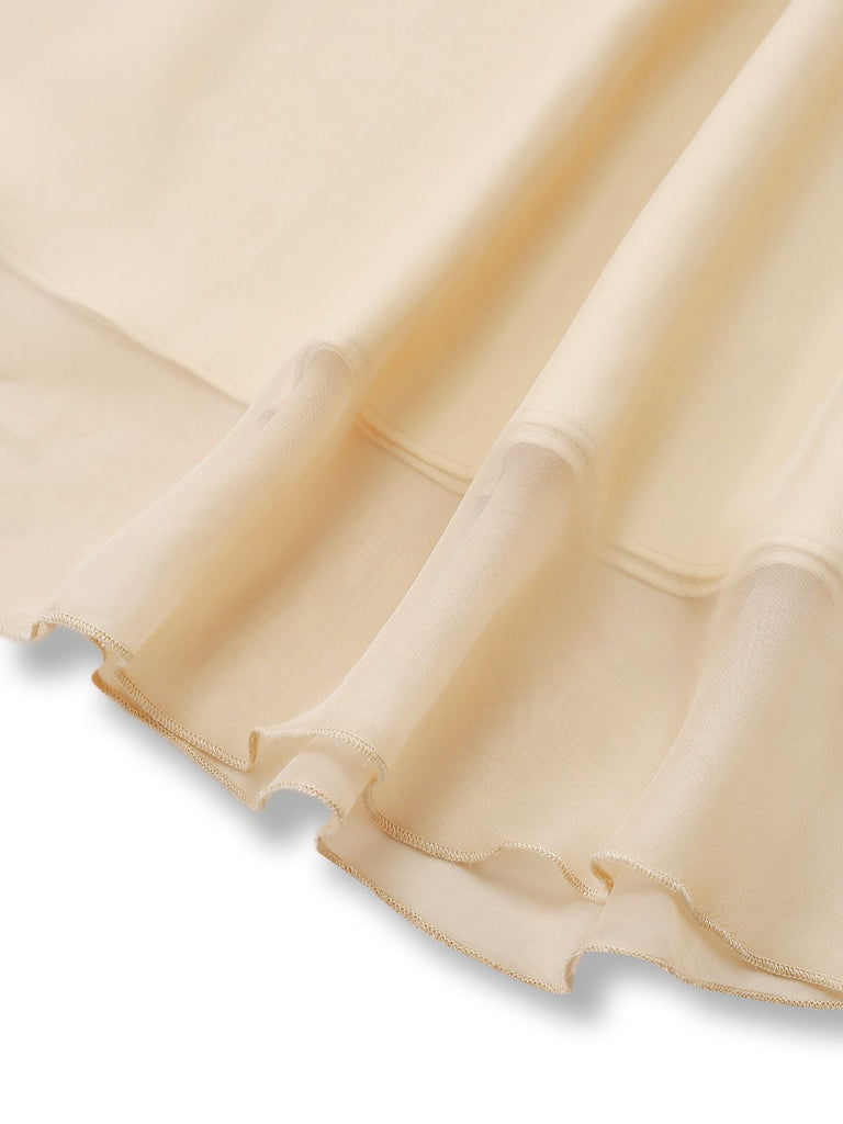 [Pre-Sale] Champagne 1950s Satin Tulle Cocktail Dress