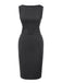 Dark Grey 1960s Pinstripe Beltd Pencil dress