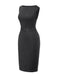 Dark Grey 1960s Pinstripe Beltd Pencil dress