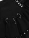 Black 1980s Punk Metal Button Lace-Up Skirt
