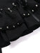 Black 1980s Punk Metal Button Lace-Up Skirt