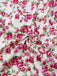 White 1940s Ditsy Floral Rose Slit Slip Dress