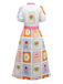 Multicolor 1930s Floral Sun Moon Belted Dress