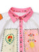 Multicolor 1930s Floral Sun Moon Belted Dress